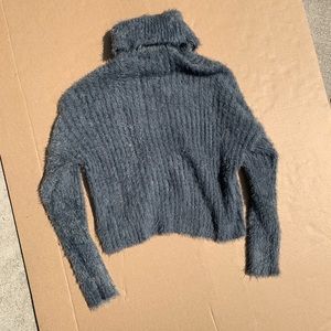NWT Fate charcoal gray fuzzy turtleneck sweater sm